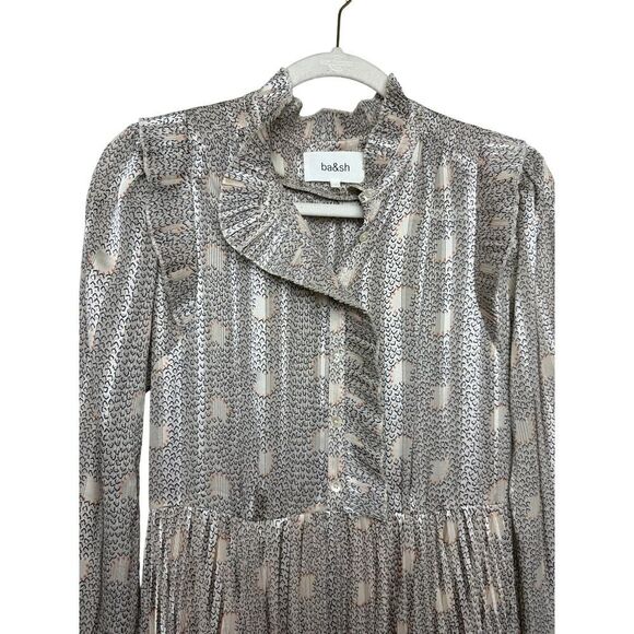 ba&sh Paris Pleated Midi Dress US Sz. 6 - Picture 10 of 12